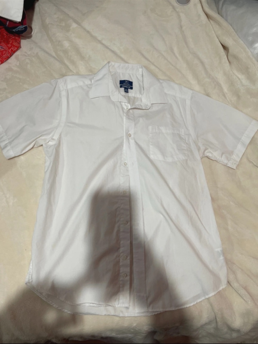 George White Short-Sleeve Button-Up Shirt